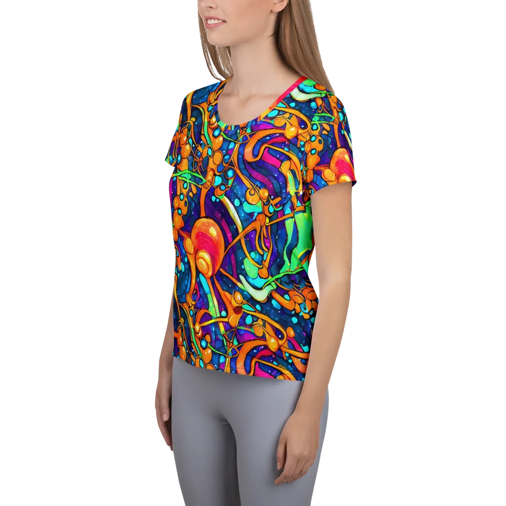 Iridescent Nebula on Women's Athletic T-Shirt — Left