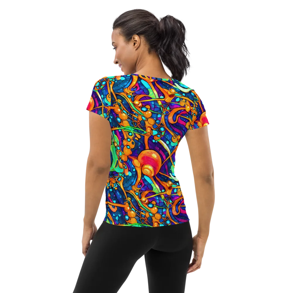 Iridescent Nebula on Women's Athletic T-Shirt — Back
