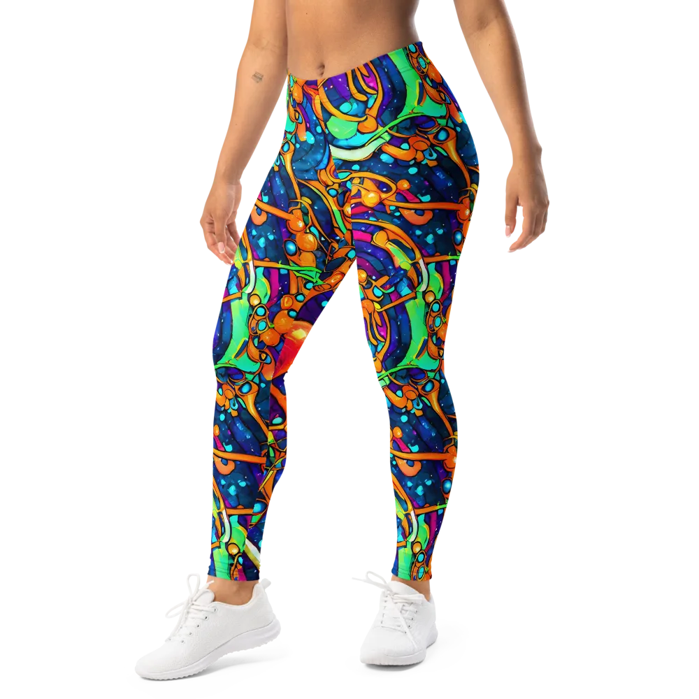 Iridescent Nebula on Leggings — Left Front