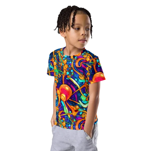 Iridescent Nebula on a Kids Crew Neck T-Shirt