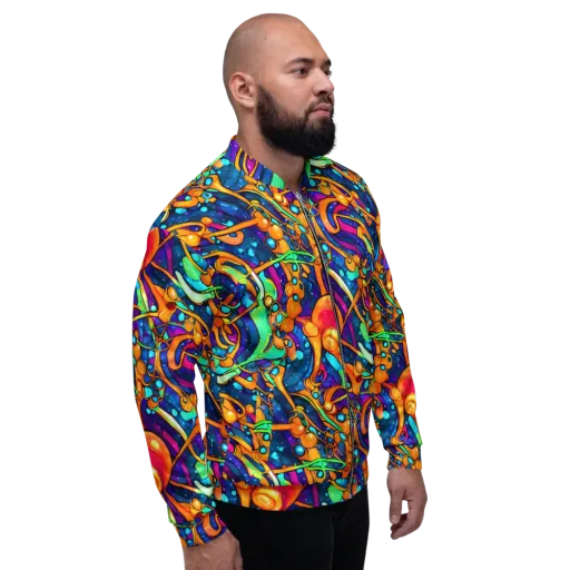 Iridescent Nebula on a Bomber Jacket