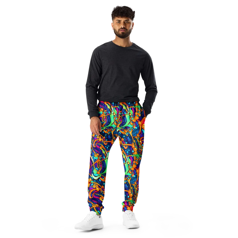 Iridescent Nebula on Men's Joggers — Front