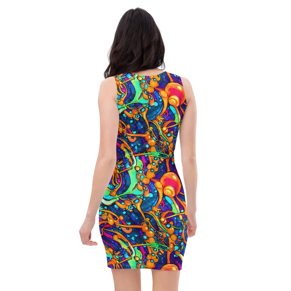 Iridescent Nebula on Bodycon Dress — Back