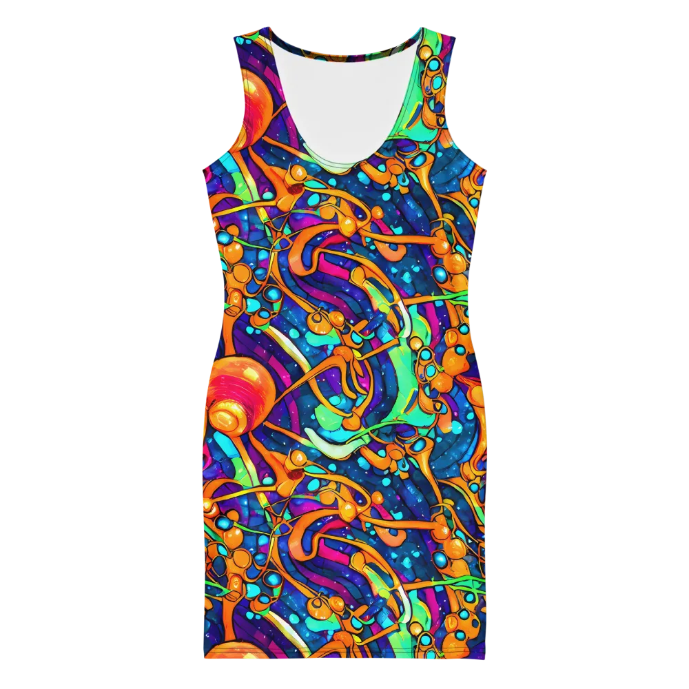Iridescent Nebula on Bodycon Dress — Front