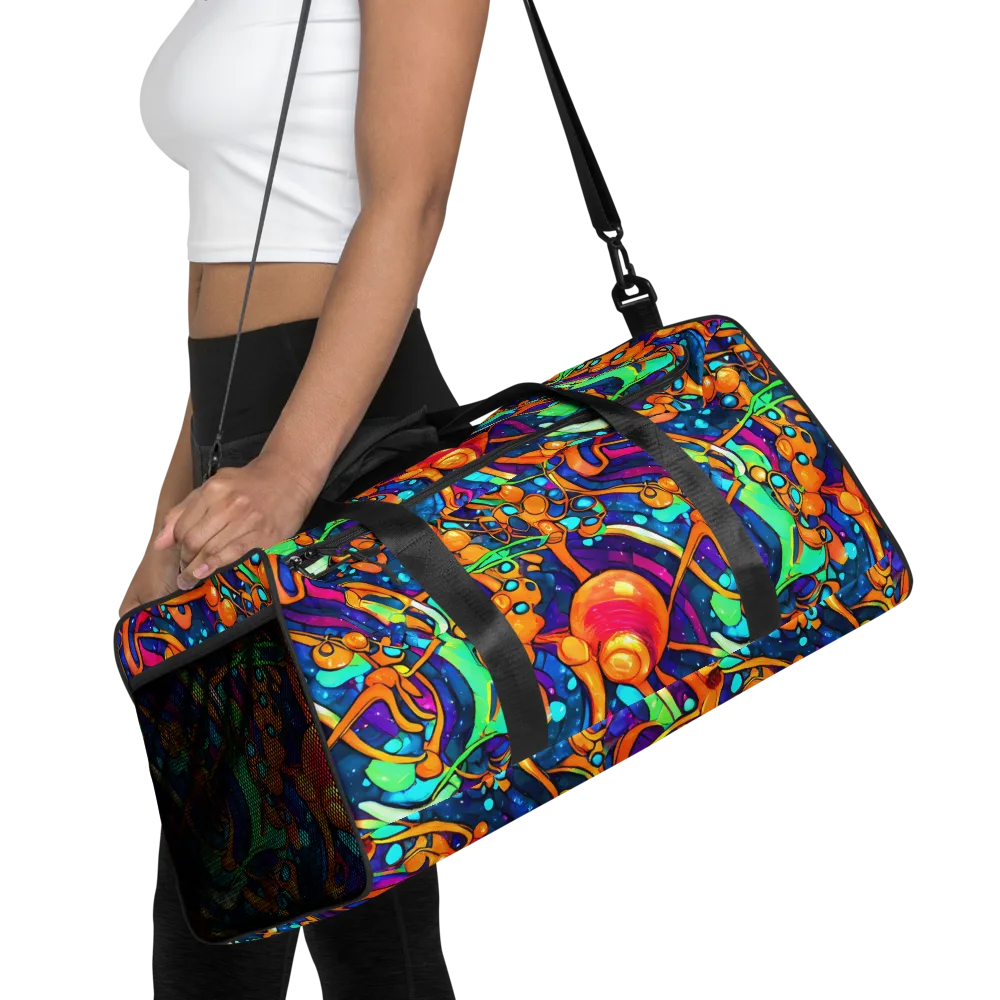 Iridescent Nebula on Duffle Bag — Front