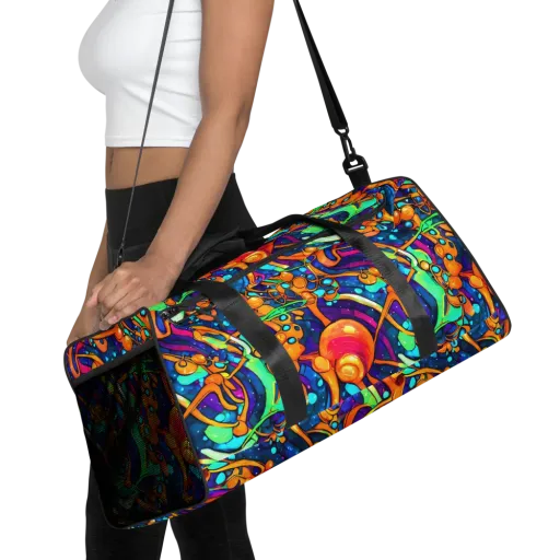 Iridescent Nebula on a Duffle Bag