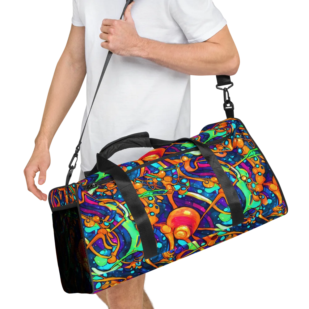 Iridescent Nebula on Duffle Bag — Right Front