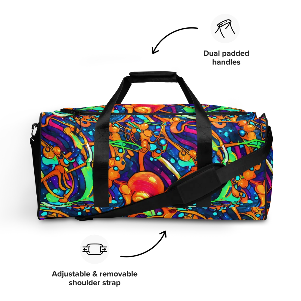 Iridescent Nebula on Duffle Bag — Front