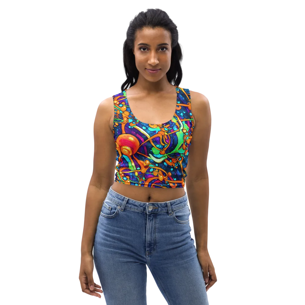 Iridescent Nebula on Crop Top — Front