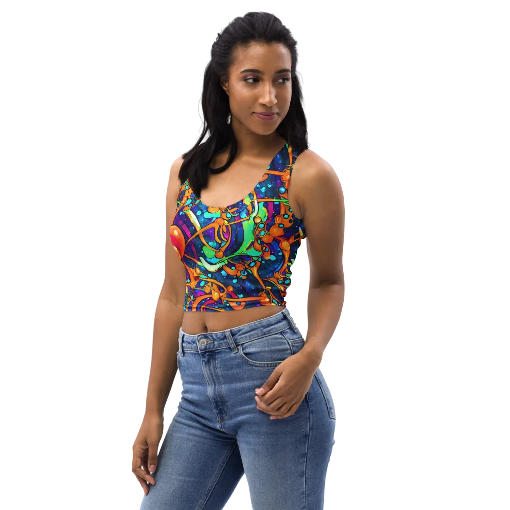 Iridescent Nebula on Crop Top — Left Front