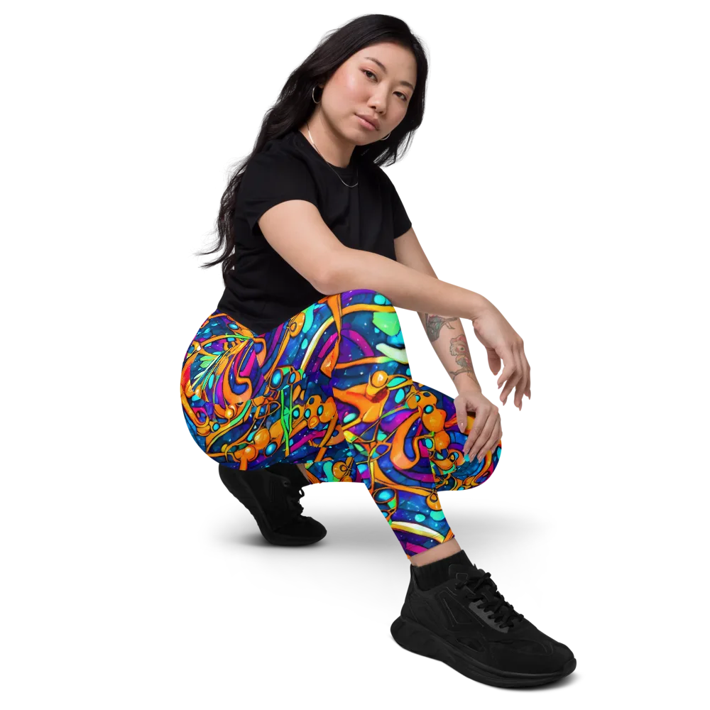 Iridescent Nebula on Leggings with Pockets — Right Front