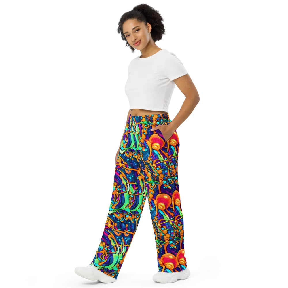 Iridescent Nebula on Wide-Leg Pants — Left Front