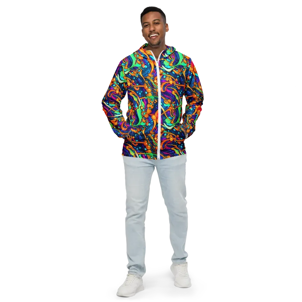 Iridescent Nebula on Men's Windbreaker — Front