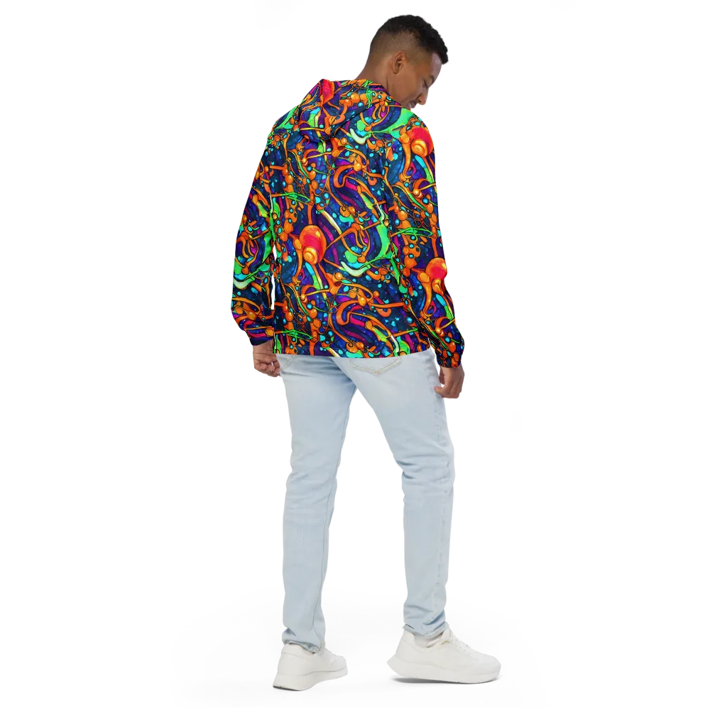 Iridescent Nebula on Men's Windbreaker — Back