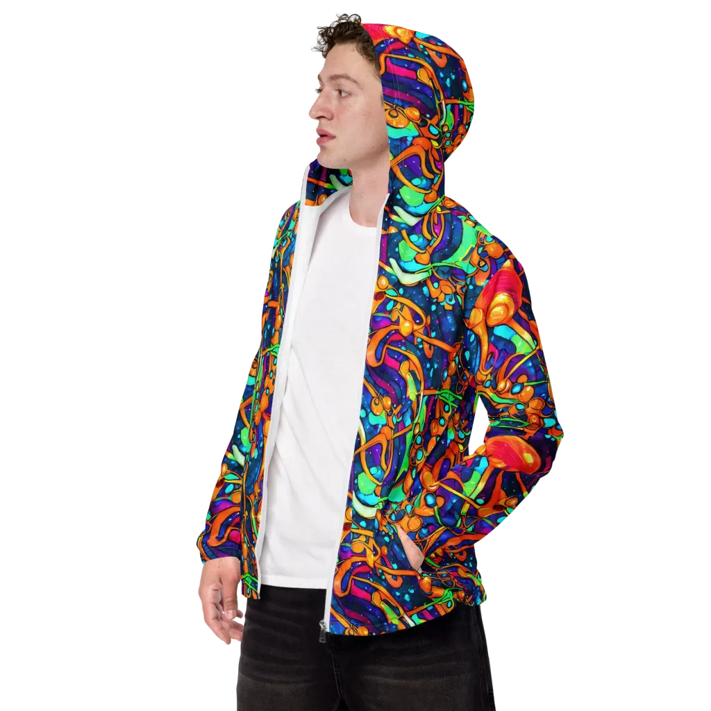 Iridescent Nebula on Men's Windbreaker — Left Front