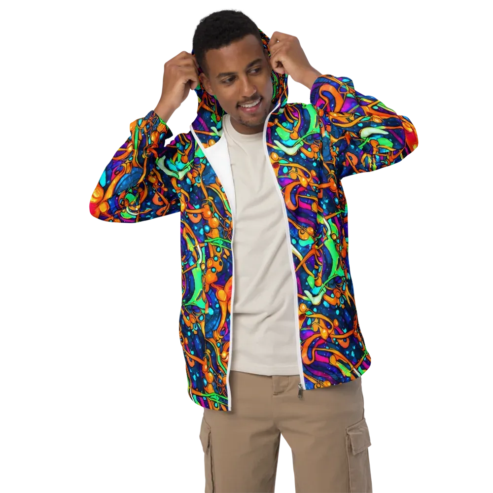 Iridescent Nebula on Men's Windbreaker — Front