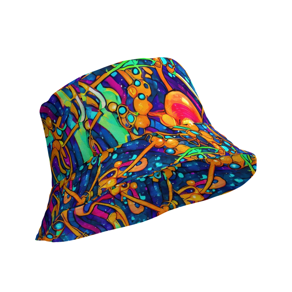 Iridescent Nebula on Reversible Bucket Hat — Product details Outside