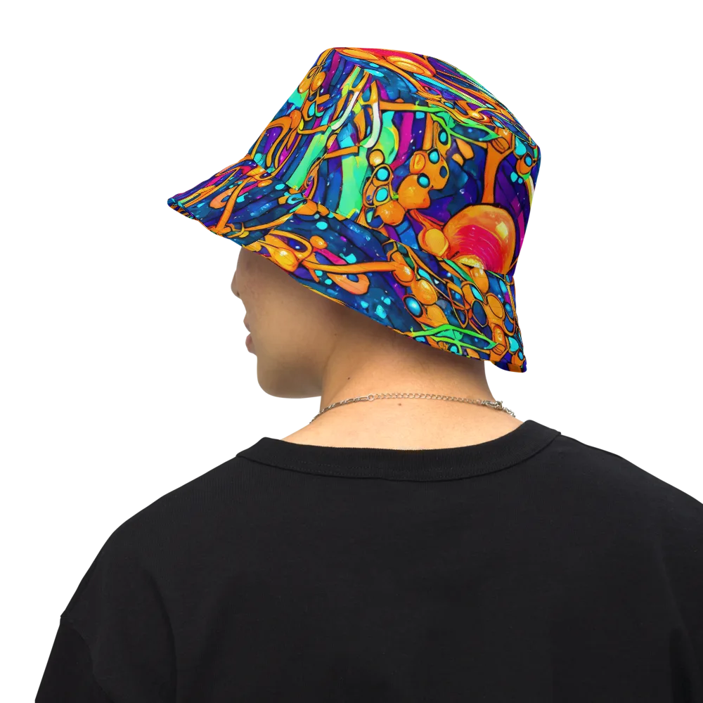 Iridescent Nebula on Reversible Bucket Hat — Back Inside
