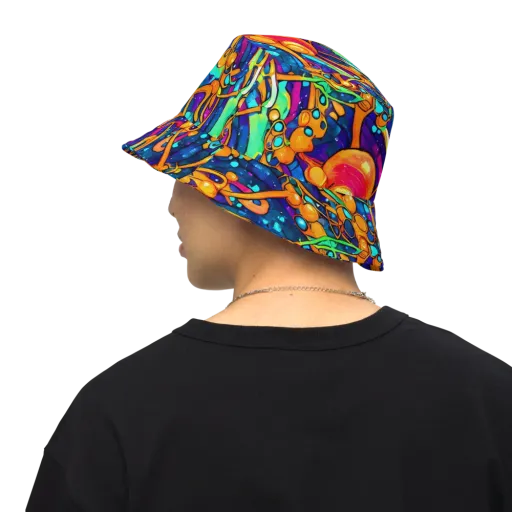 Iridescent Nebula on a Reversible Bucket Hat