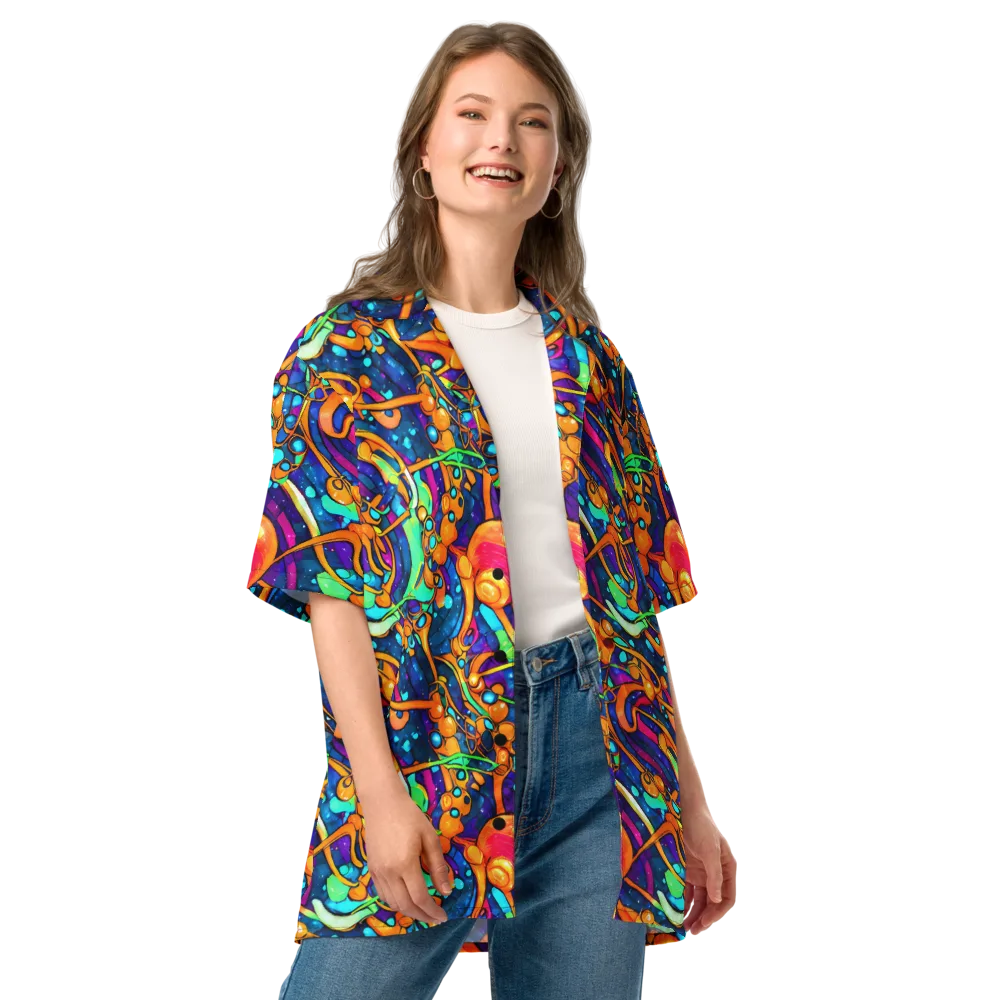 Iridescent Nebula on Button Shirt — Front