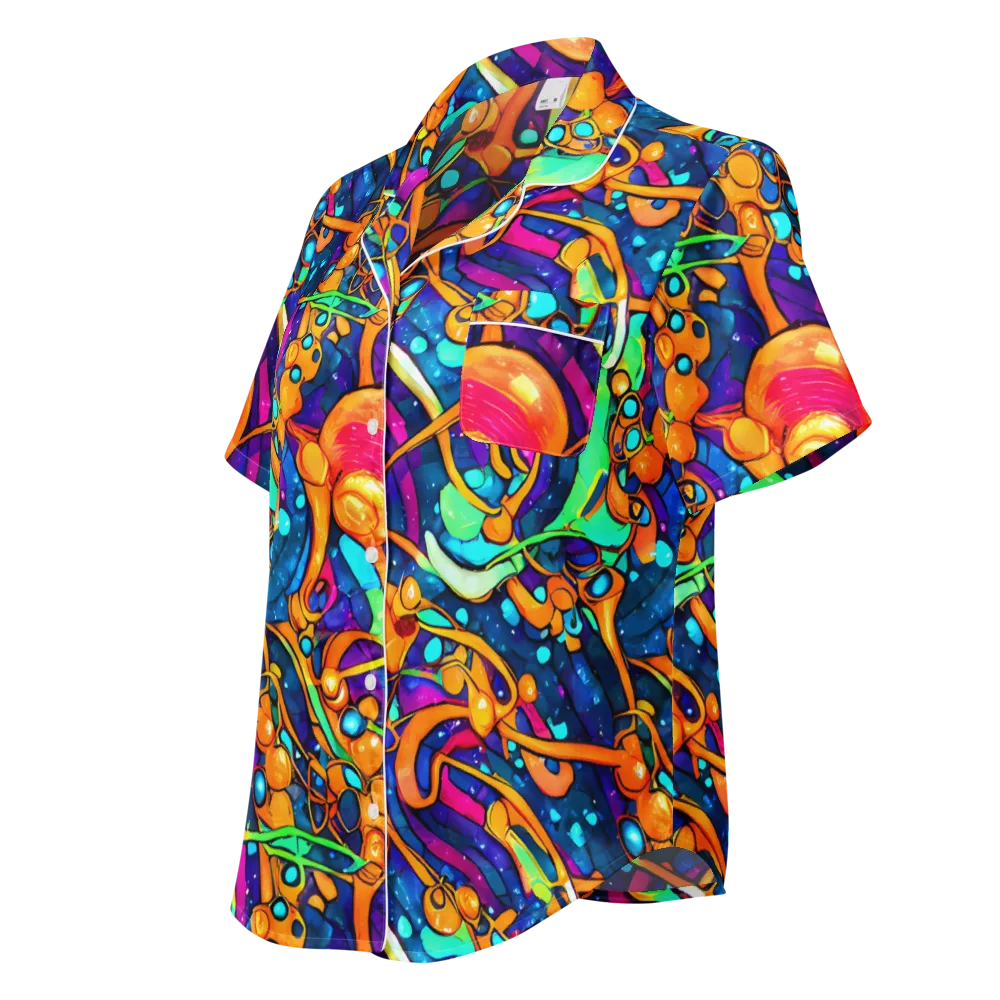 Iridescent Nebula on Women's Short Sleeve Pajama Top — Left Front