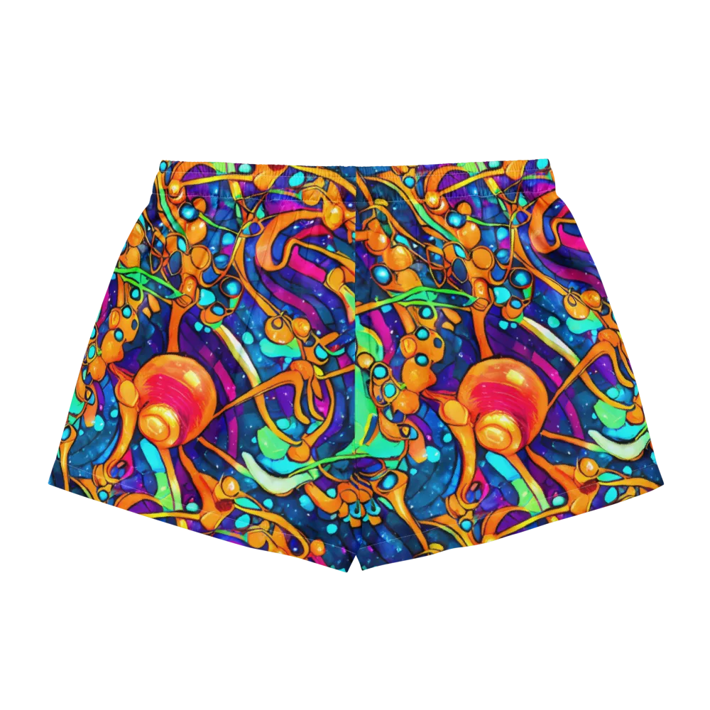 Iridescent Nebula on Women's Pajama Shorts — Back