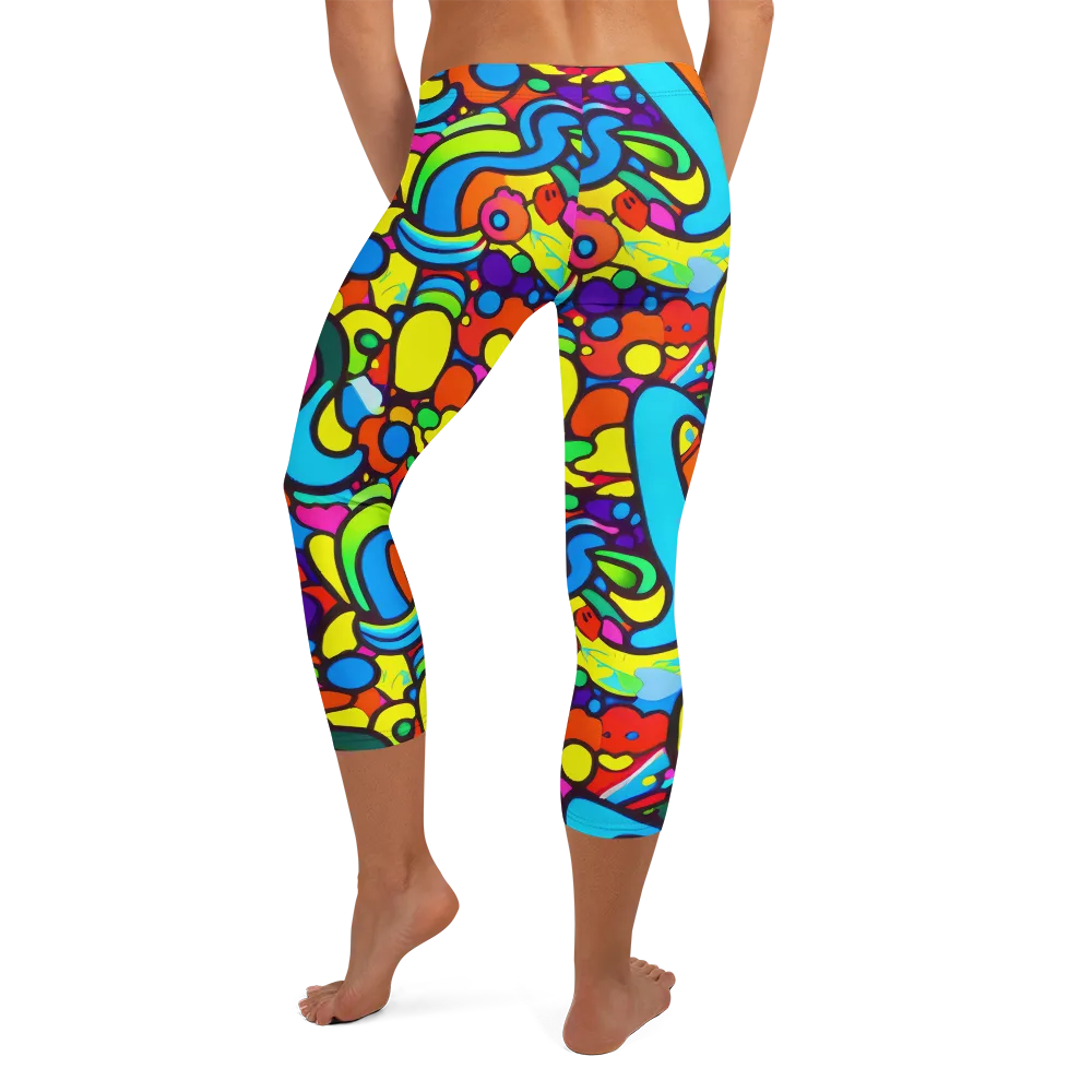 Chromadoodle Junction on Capri Leggings — Back