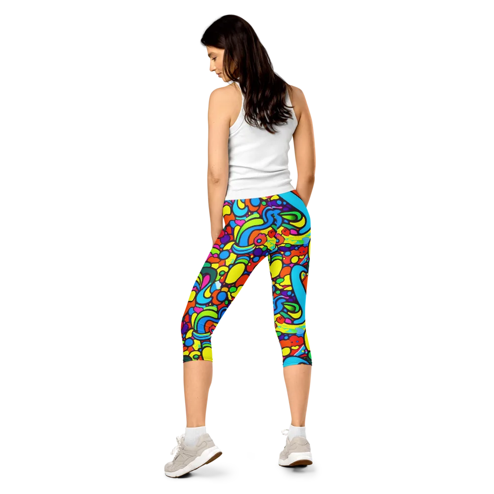 Chromadoodle Junction on Capri Leggings — Back