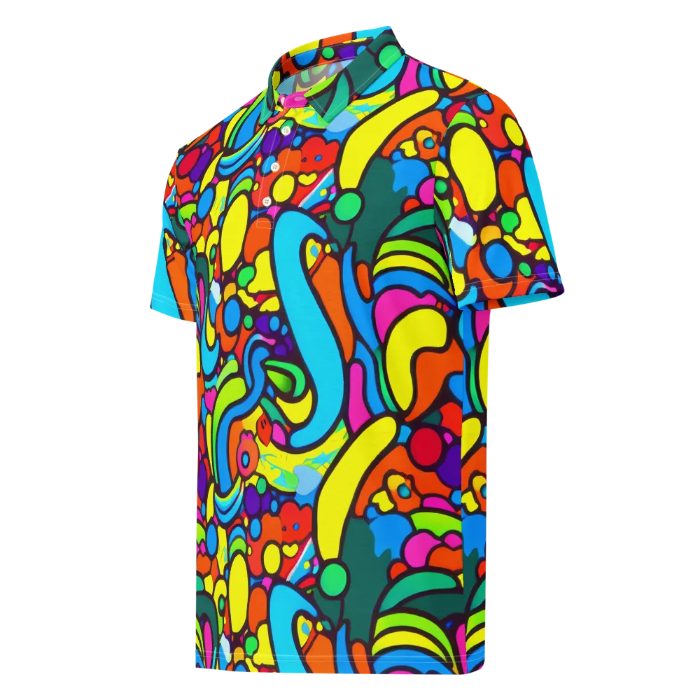 Chromadoodle Junction on Men's Slim Fit Polo Shirt — Left Front