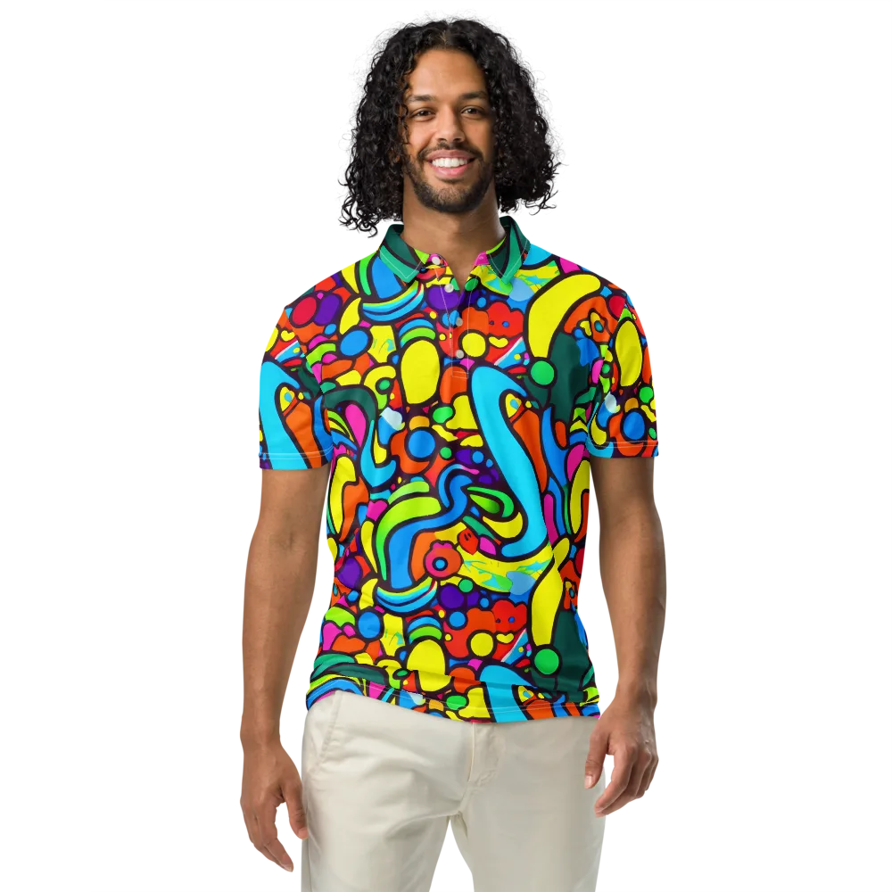 Chromadoodle Junction on Men's Slim Fit Polo Shirt — Front