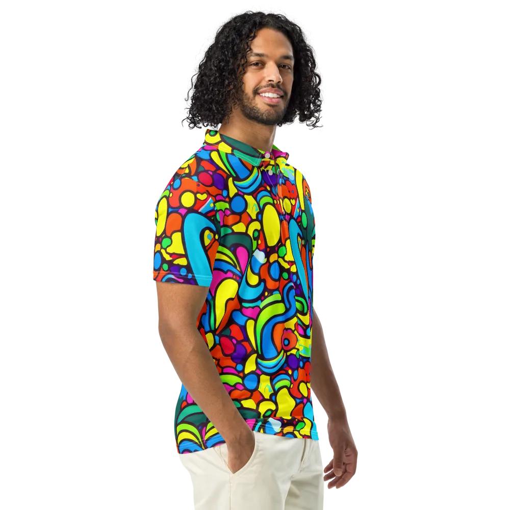 Chromadoodle Junction on Men's Slim Fit Polo Shirt — Right Front