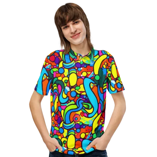Chromadoodle Junction on a Men's Slim Fit Polo Shirt