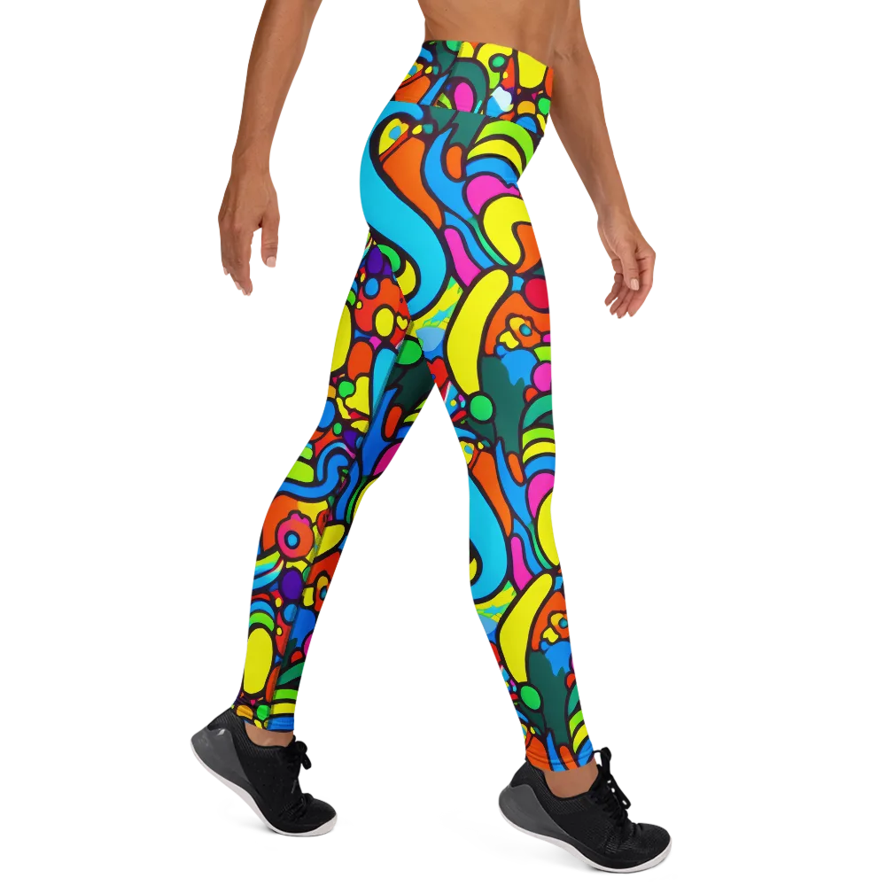 Chromadoodle Junction on Yoga Leggings — Right