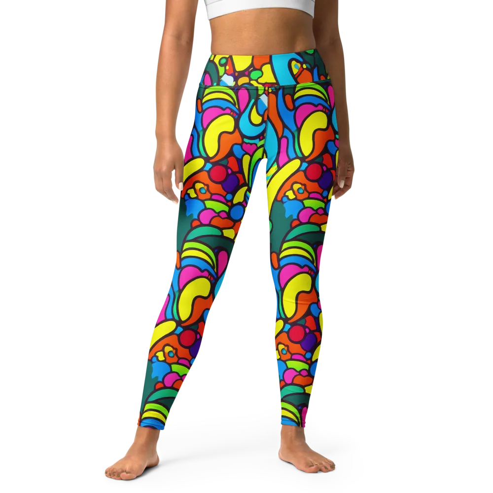 Chromadoodle Junction on Yoga Leggings — Front