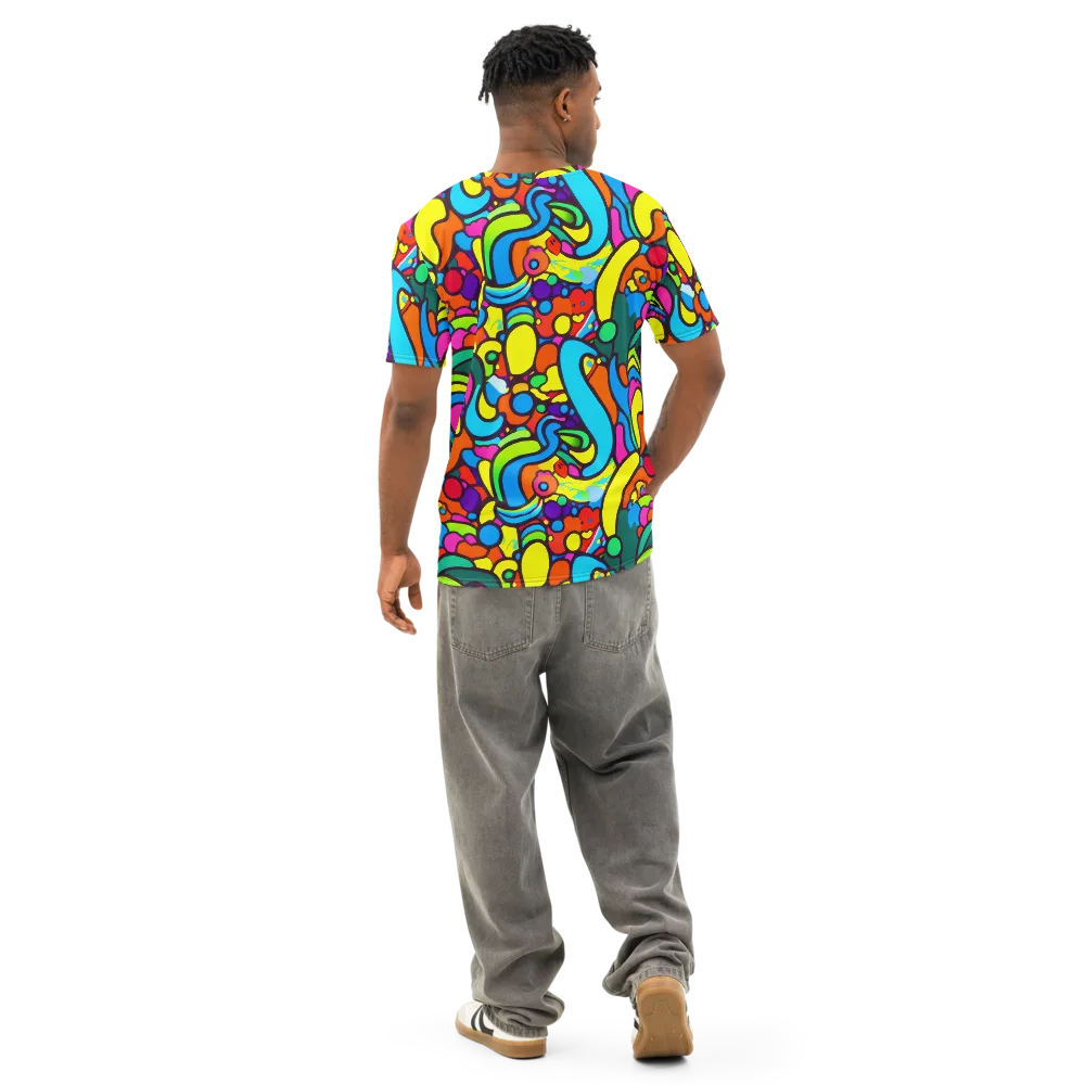 Chromadoodle Junction on Men's Cotton Crew Neck T-Shirt — Back