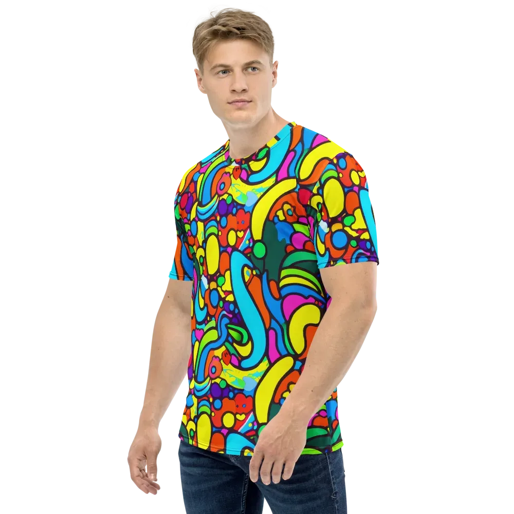 Chromadoodle Junction on Men's Crew Neck T-Shirt — Left
