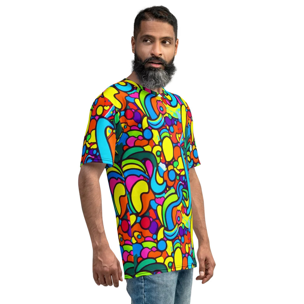 Chromadoodle Junction on Men's Crew Neck T-Shirt — Right