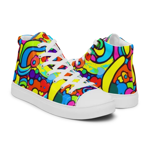 Chromadoodle Junction on a Men's High Top Canvas Shoes