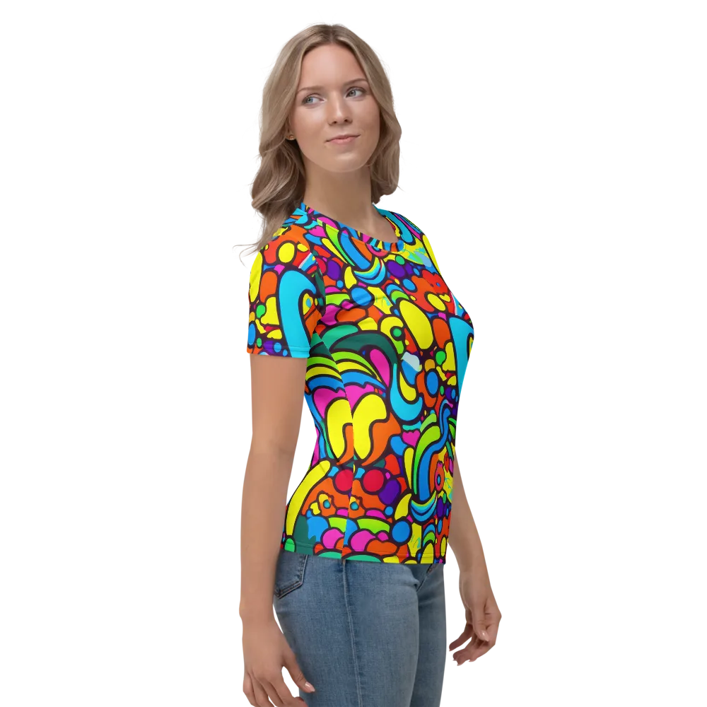 Chromadoodle Junction on Women's Crew Neck T-Shirt — Right