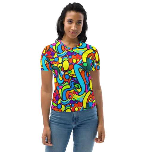 Chromadoodle Junction on a Women's Crew Neck T-Shirt
