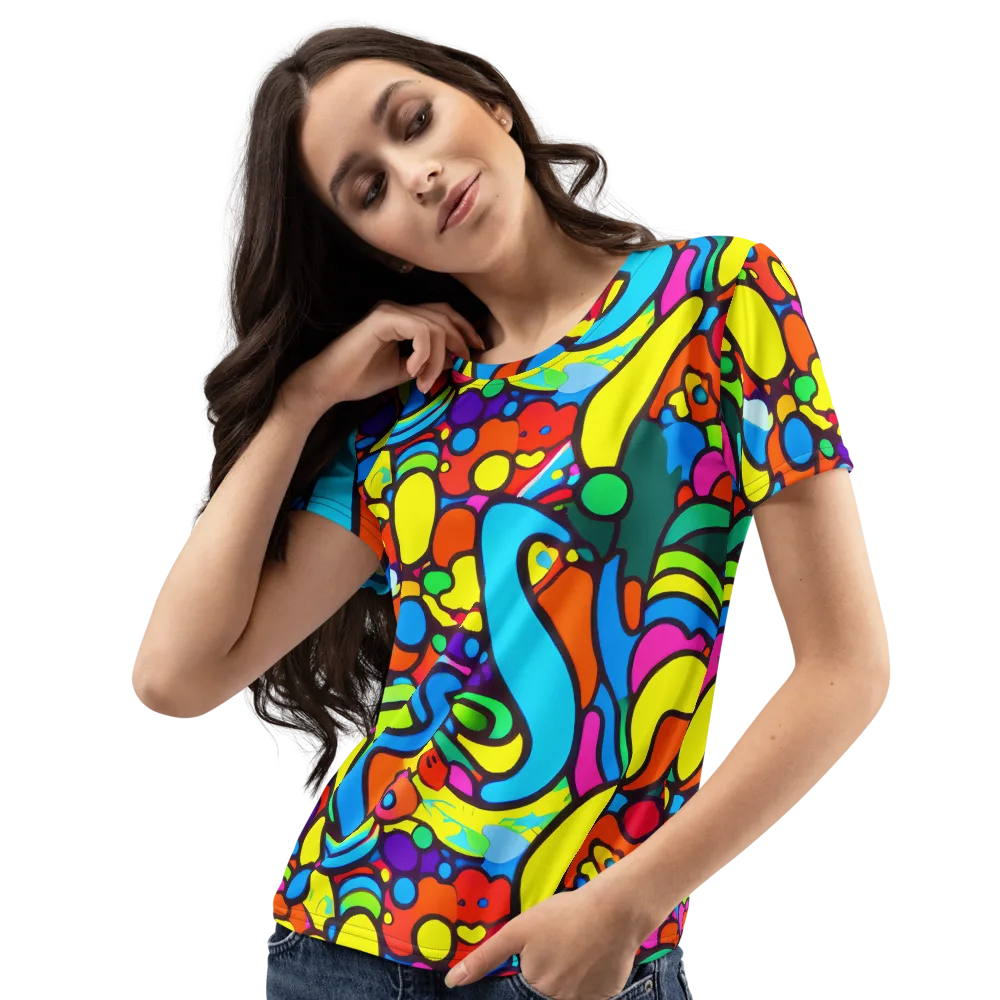 Chromadoodle Junction on Women's Crew Neck T-Shirt — Left Front