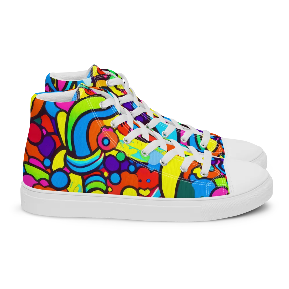 Chromadoodle Junction on Women's High Top Canvas Shoes — Right