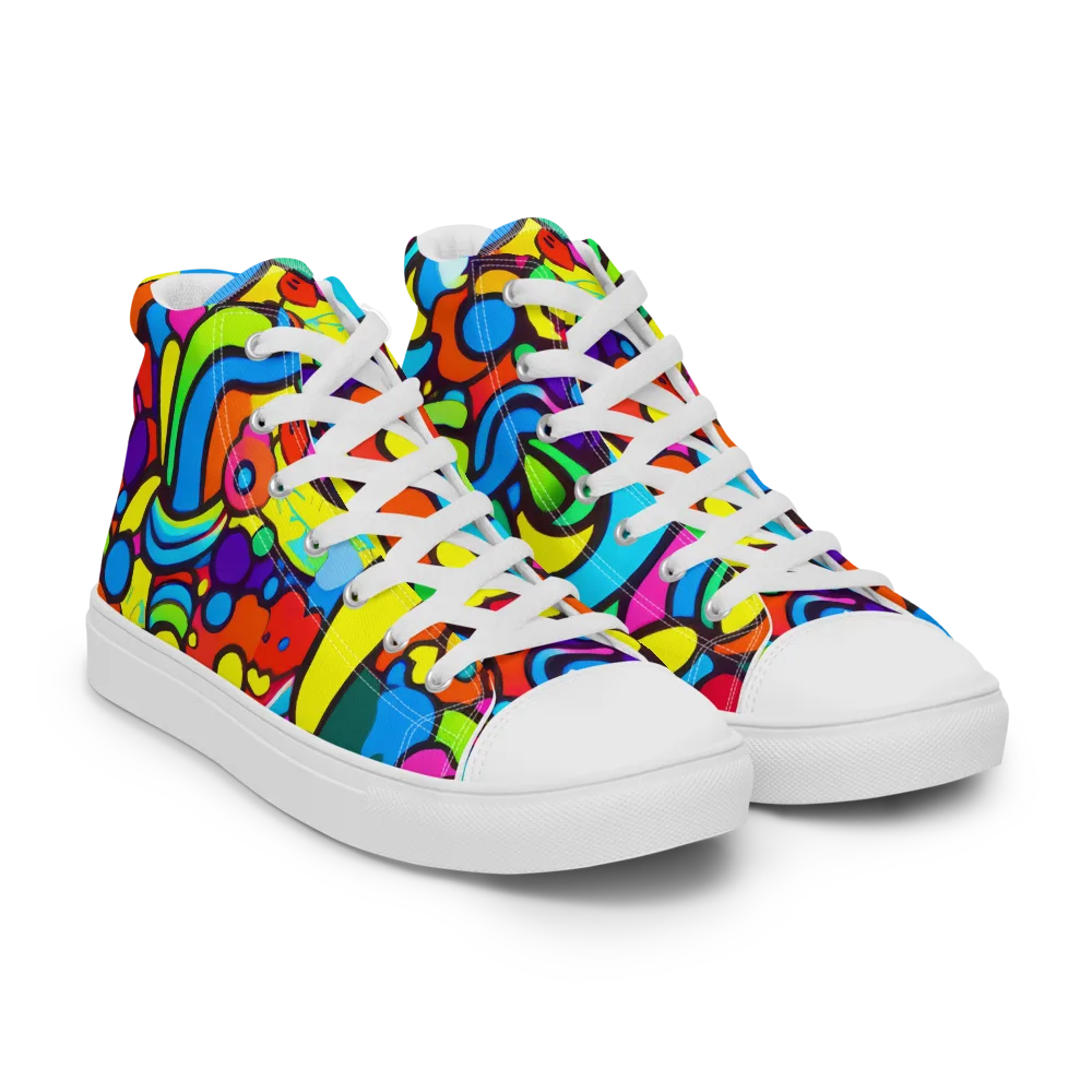 Chromadoodle Junction on Women's High Top Canvas Shoes — Right Front