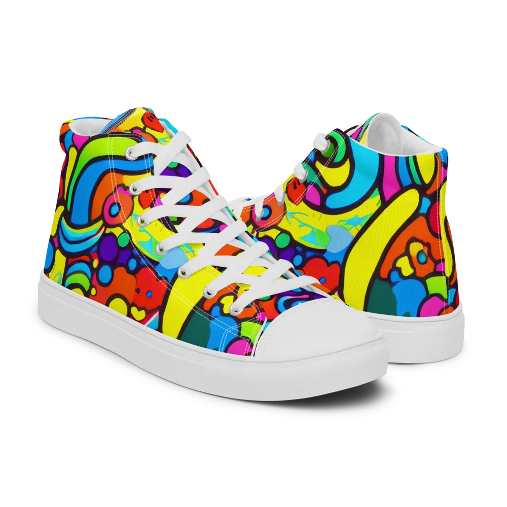 Chromadoodle Junction on Women's High Top Canvas Shoes — Right