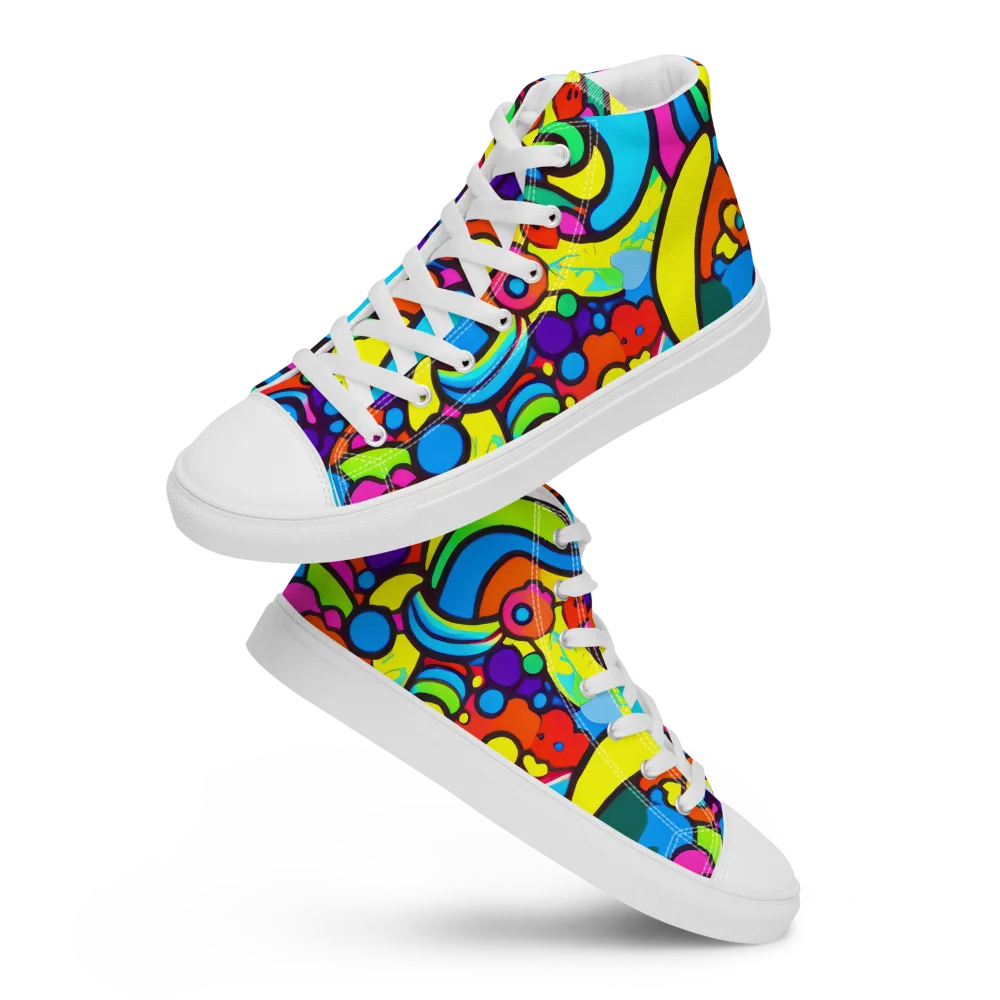 Chromadoodle Junction on Women's High Top Canvas Shoes — Front