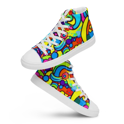 Chromadoodle Junction on a Women's High Top Canvas Shoes