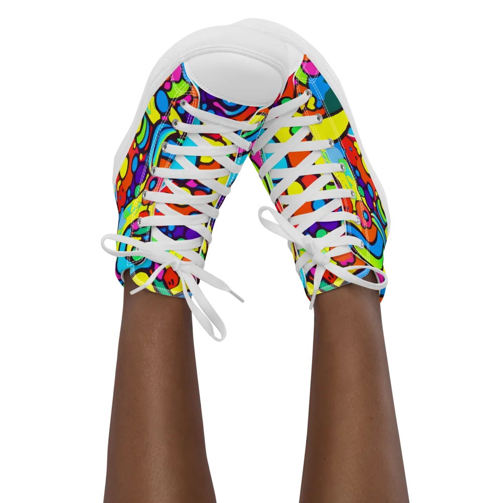 Chromadoodle Junction on Women's High Top Canvas Shoes — Front