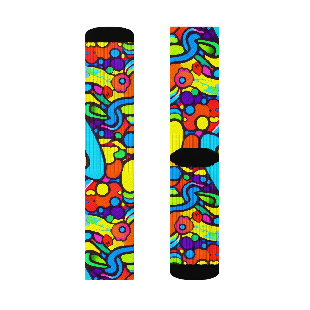 Chromadoodle Junction on Socks — Left Sock