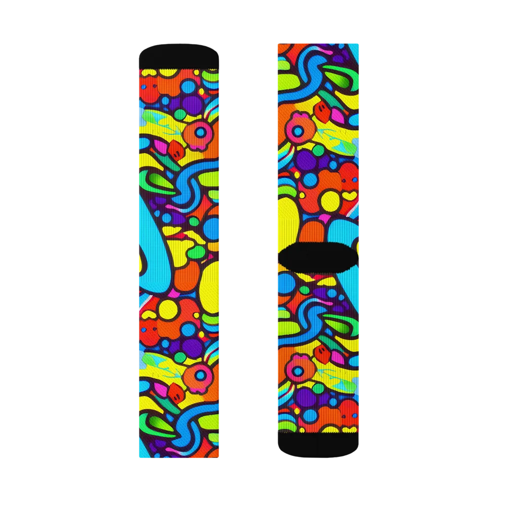 Chromadoodle Junction on Socks — Right Sock
