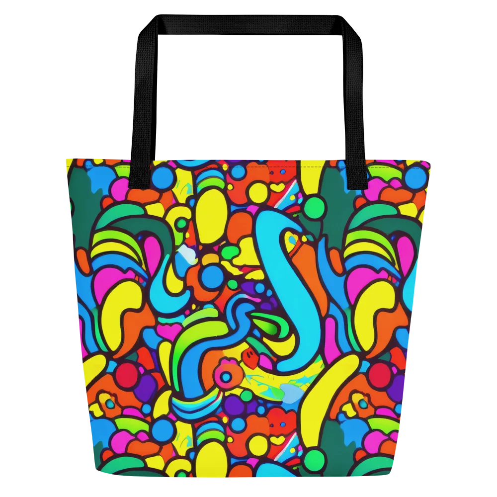 Chromadoodle Junction on Large Tote Bag W/ Pocket — Front